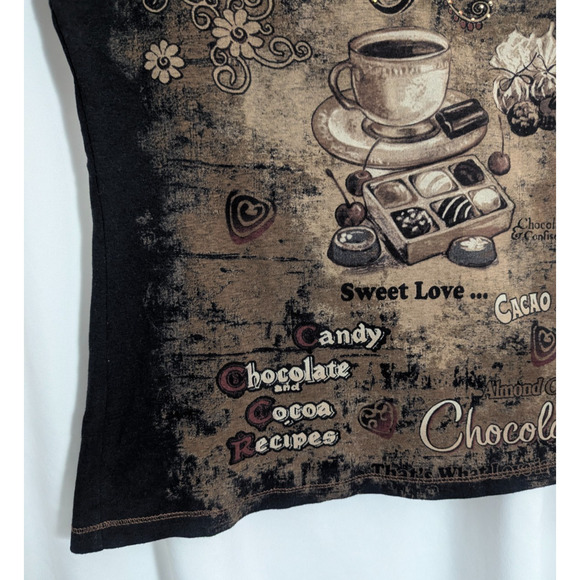 y2k Blue Canyon Brown Rhinestone Chocolate Top Large G1 Grunge Whimsigoth Fairy - Picture 2 of 6